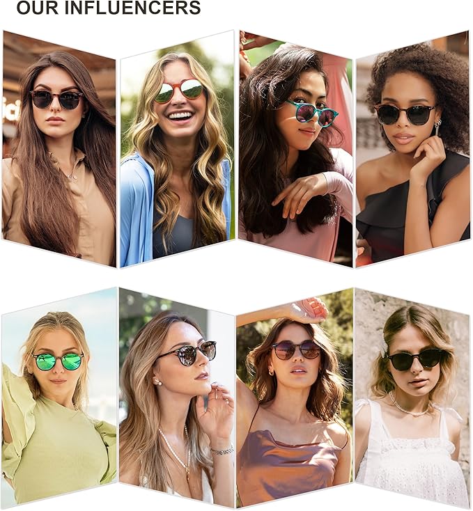 SOJOS Small Round Classic Polarized Sunglasses for Women Men Vintage Style UV400 Lens MAY SJ2113