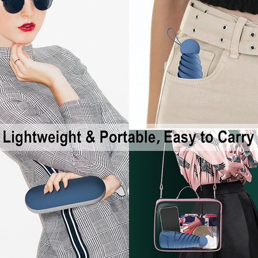 Windproof Mini Travel Folding Umbrella - UPF 50+ Sun & Rain Protection, Small Compact Lightweight Design Fits in Pocket or Bag, Eco-Friendly Fabric Wallet Umbrella for Commuter, Men Women Boys Girls