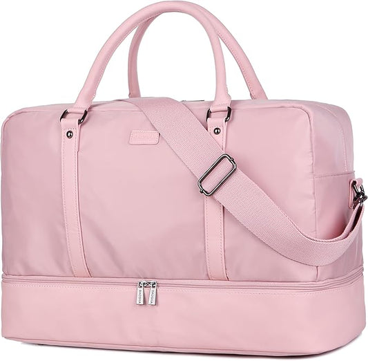 Baosha Vegan Leather Large Travel Duffel Tote Bag Carry On Weekender Overnight Bag With Shoe Compartment HB-38