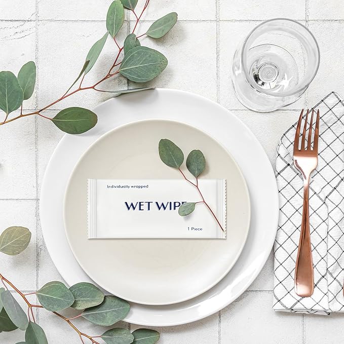 Timgle 300 Pack Individually Wrapped Wet Wipes Bulk Travel Size Unscented Hand Wipes Packets, Wet Napkins Clean Hands Quickly for Travel Homeless Restaurant Barbecue Wedding(White)