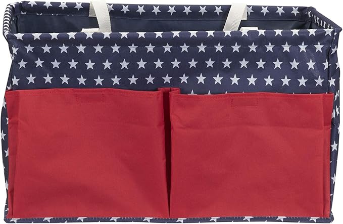 Household Essentials Red, White, and Blue Krush Container All-Purpose Utility Tote with Pockets