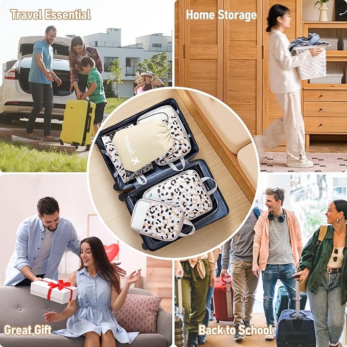 4-Piece Packing Cube Set - Lightweight Luggage Organizers for Travel, Vacation and Suitcases - Durable Accessories with Compression