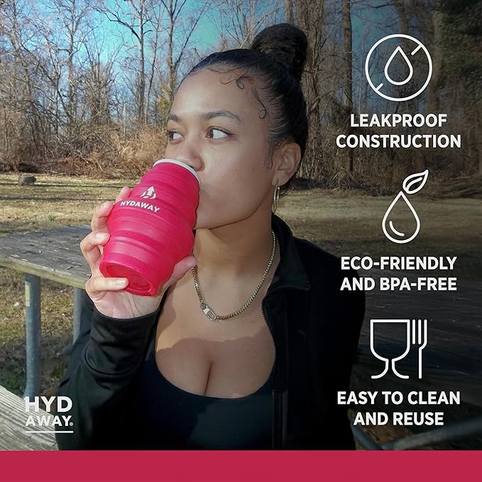 HYDAWAY 17oz Collapsible Water Bottle - BPA-Free, Leakproof, Lightweight, and Space-Saving - Perfect for Travel, Hiking, and Everyday Hydration