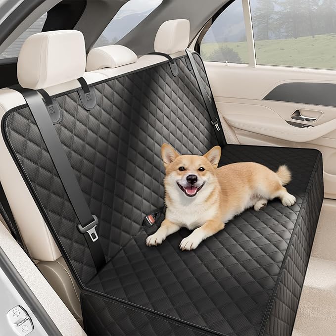 Dog Car Seat Cover for Back Seat, Waterproof Pet Bench Seat Cover for Dogs, Scratchproof Nonslip Reat Seat Protector for Cars, Trucks, SUVs