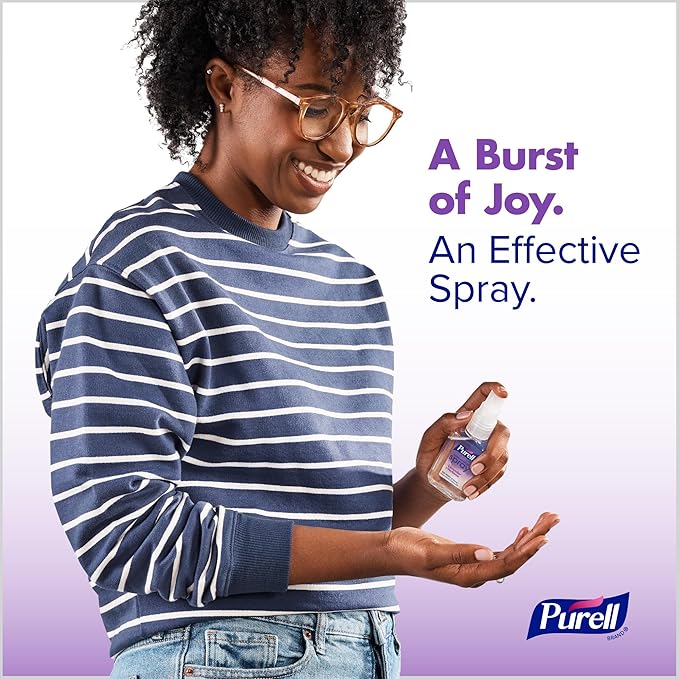 PURELL Hand Sanitizer Spray, Infused with Essential Oils, Lavender and Verbena Scent, 2 fl oz Travel-Size Bottle (Pack of 6) – 2024-04-EC