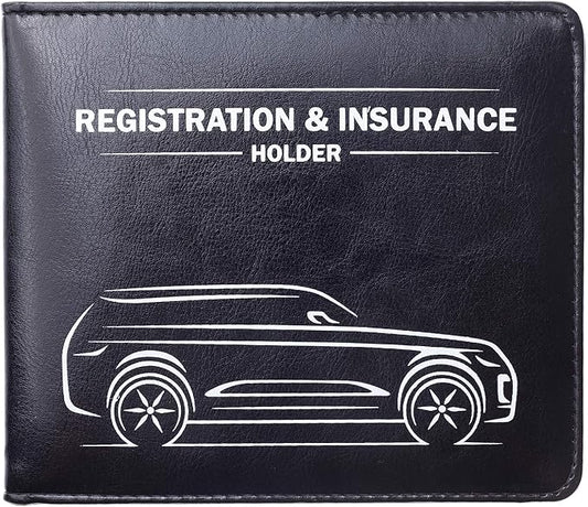 CANOPUS Car Registration & Insurance Holder with Magnetic Closure, Vehicle Document Organizer, Auto Glove Box Wallet, Includes 2 EZ Pass Strip Sets – SUV