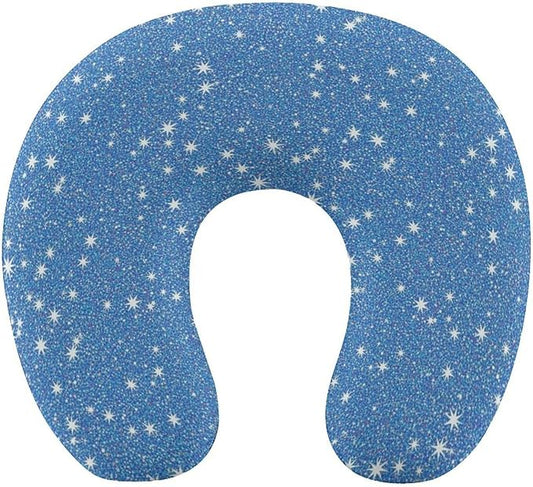 Premium Memory Foam Travel Pillow, Diamond Style Sliver Pattern U-Shaped, Head Support U-Shape for Bus Airplane Restful Sleep, Washable Breathable Cover