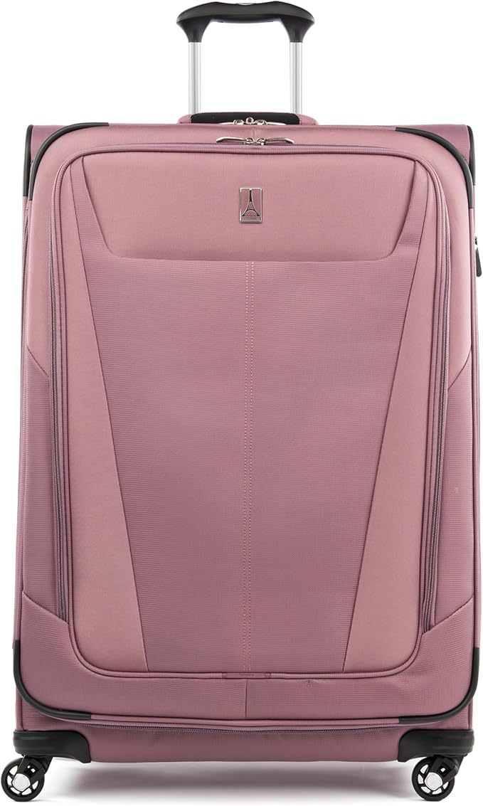Travelpro Maxlite 5 Softside Expandable Checked Luggage with 4 Spinner Wheels, Lightweight Suitcase, Men and Women, Dusty Rose Pink, Checked Large 29-Inch