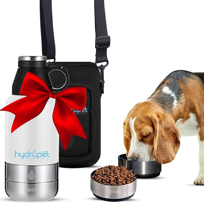 Hydropet Portable Dog Water Bottle (64 oz) - Insulated Dogs & Cats Travel Bottles, Stainless Steel - Detachable Dog Food Bowl and Water Bowl - Great for Daily Walks - Puppy Essentials & Accessories