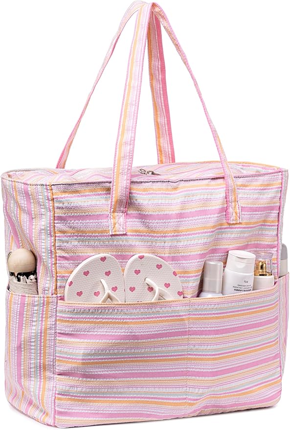 Bluboon Waterproof Beach Tote Pool Bags for Women Ladies Extra Large Carry On Bag With Wet Compartment for Weekender Travel