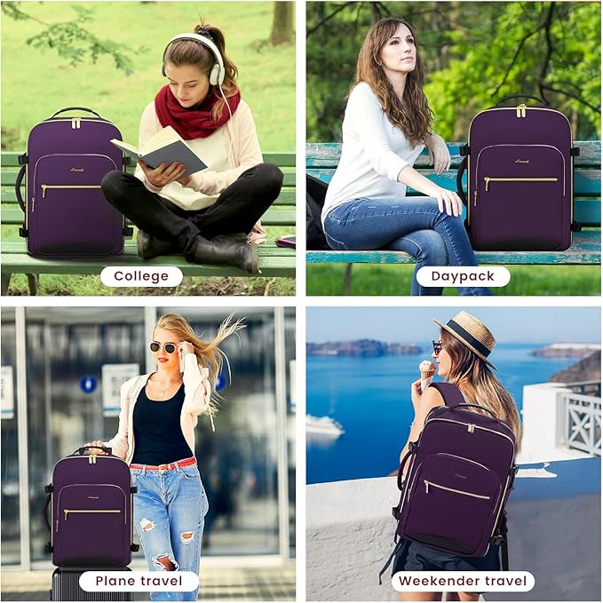 LOVEVOOK 50L Large Travel Backpack for Women Men Fits 17 Inch Laptop, Carry on Backpack for Traveling on Airplane, Personal Item Bag Airline Approved, Business Causal Weekender Backpacks