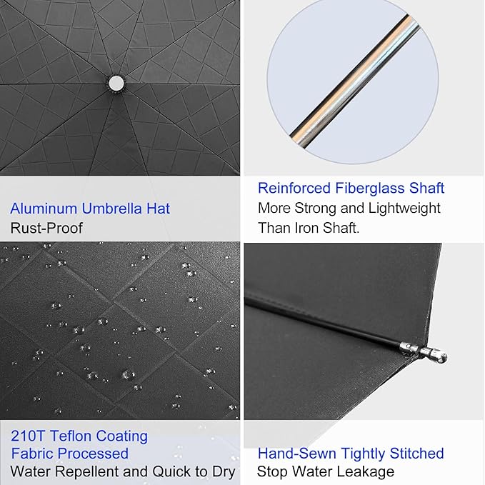 Satol 46/54/62 Inch Large Golf Umbrella, Windproof 10 Ribs Automatic Open/Close Oversize Double Canopy Vented Portable Folding Travel Umbrellas, UPF 50+ Sun & Rain Compact Umbrellas for Outdoor