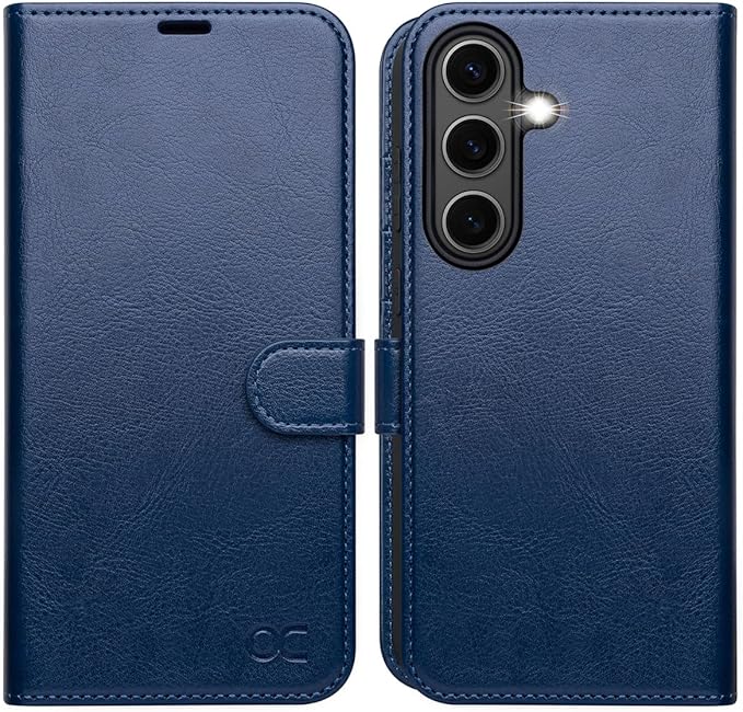 OCASE Compatible with Galaxy S25 Plus Wallet Case, PU Leather Flip Folio Case with Card Holders RFID Blocking Kickstand [Shockproof TPU Inner Shell] Protective Phone Cover 6.7 Inch 2025, Blue