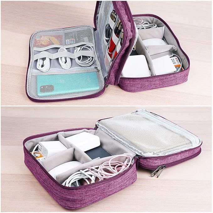 Electronics Organizer, Jelly Comb Electronic Accessories Cable Organizer Bag Waterproof Travel Cable Storage Bag for Charging Cable, Power Bank, iPad