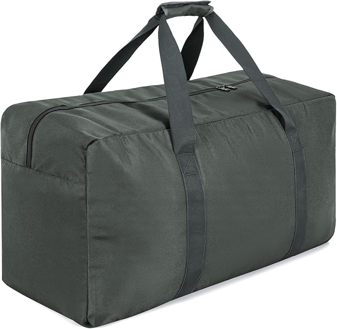 Large Travel Duffle Bag, 102L Gear Bag for Men and Women, Storage Bag Ideal for Overnight Camping and Weekend Getaways, Dark Gray