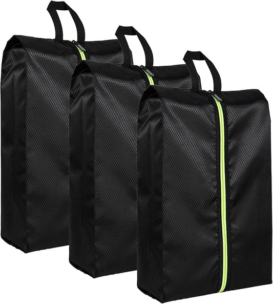 Shoe Bags for Travel - Set of 3 Pack Large Capacity Oxford Fabric Shoe Bags, Multi-Functional Dust-Proof and Waterproof Men & Women Travel Shoe Bag(Black)