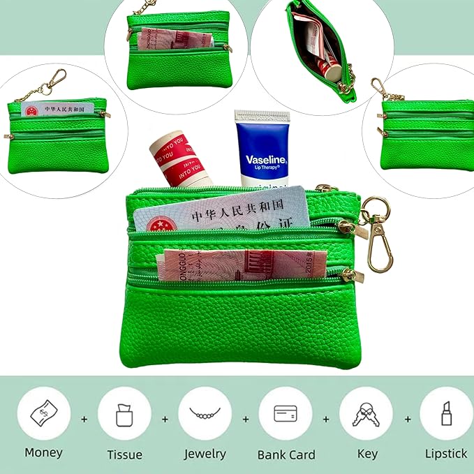Crossbody Body Phone Holder for Women, New Phone Strap with Zippered Pouch, Adjustable Crossbody Strap (Green dot)