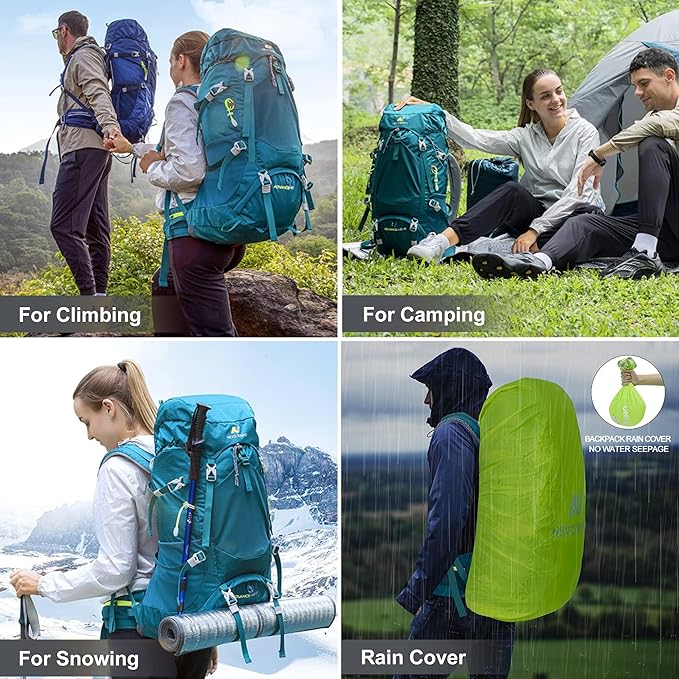 N NEVO RHINO Internal Frame Hiking Backpack 50/60/65/70/80L, Mountain Climbing Camping Backpack Daypack Waterproof Rain Cover | Mountain Climbing, Camping Backpack, Daypack, Waterproof, Rain Cover