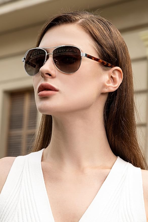 CARFIA Polarized Sunglasses for Women UV Protection Acetate Arms Metal Frame Woman's Shades CA3216