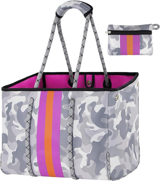 QOGiR Neoprene Multipurpose Beach Bag Tote with Inner Zipper Pocket … … … …
