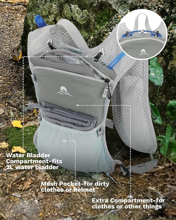 Running Vest for Women and Men, Hydration Running Backpack, Runners Vest, Hydration Vest, with Front Phone Holder, Adjustable Chest and Waist Strap