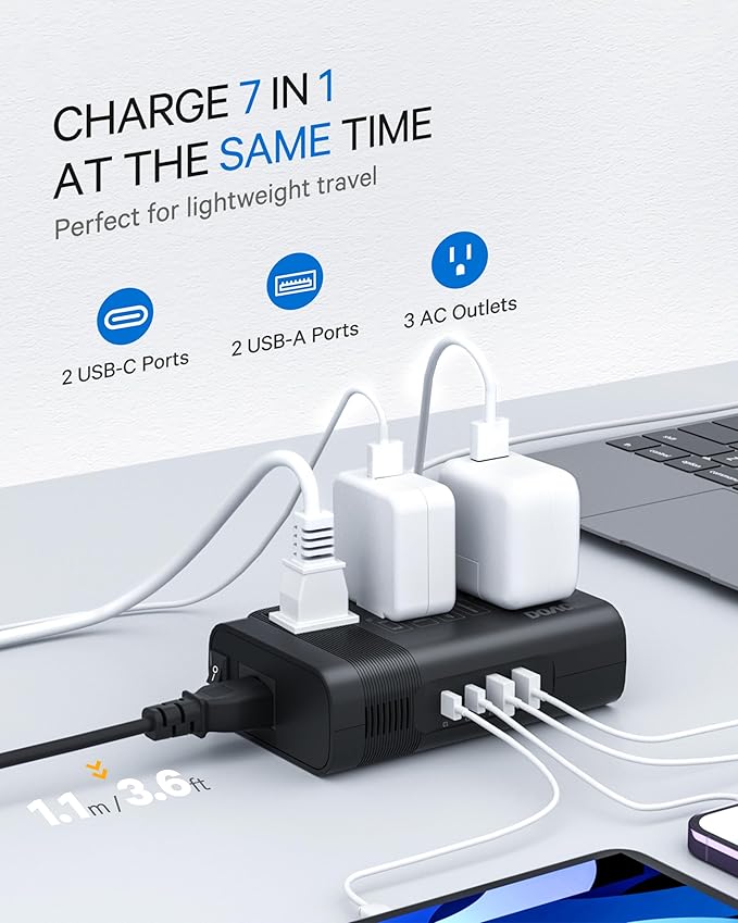 DOACE 220v to 110v Voltage Converter US to Europe: 350W 220 to 110 Voltage Converter for European Travel - International Power Adapter Plug Combo Step Down Transformer Black