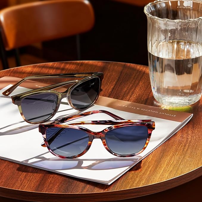 CARFIA Designer Acetate Womens Polarized Sunglasses Fit Most Face Shapes Trendy Shades UV Protection Hypoallergenic Handmade