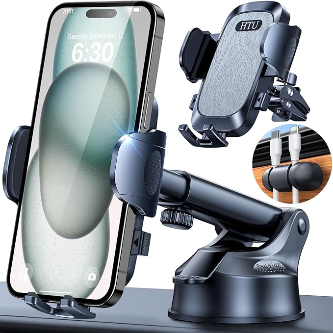 【98+LBS Strongest Suction & Military-Grade】Ultimate Car Phone Mount【Patent & Safety Certs】 Cell Phone Holder Truck Stand for Dashboard Windshield Vent for iPhone 17 Pro Max 16 15 Samsung,Dark Grey