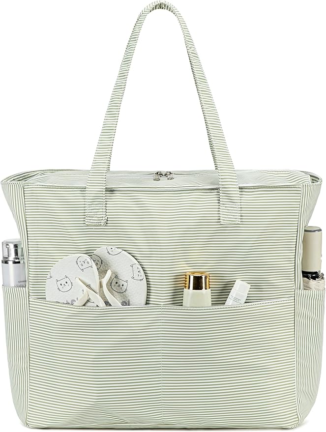 Bluboon Waterproof Beach Tote Pool Bags for Women Ladies Extra Large Carry On Bag With Wet Compartment for Weekender Travel