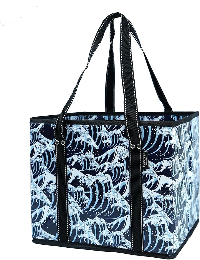 BeeGreen Large Waterproof Reusable Bags Christmas Heavy Duty Shopping Tote for Groceries Pool Gift with Webbing Handles