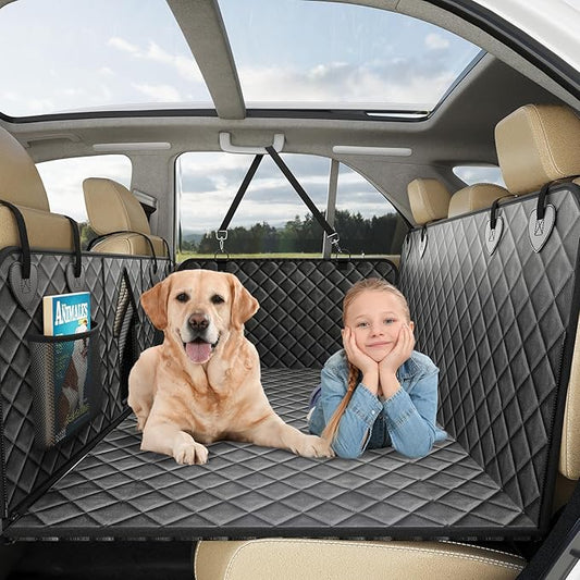 Back Seat Extender for Dogs, Non-Slip Dog Car Seat Cover for Back Seat with Hard Bottom, Durable Pet Car Backseat Cover, Waterproof Dog Hammock for Car SUV Truck
