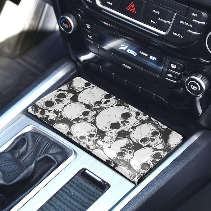 Bolaz Skulls Car Registration and Insurance Holder Leather Vehicle Document Glove Box Organizer for License Cards Accessories