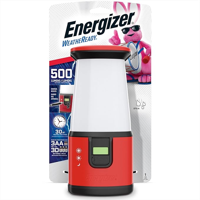 ENERGIZER WeatheReady LED Camping Lantern PRO-360, IPX4 Water Resistant Tent Light, Ultra Bright Battery Powered Lanterns for Camping, Outdoors, Emergency Power Outage