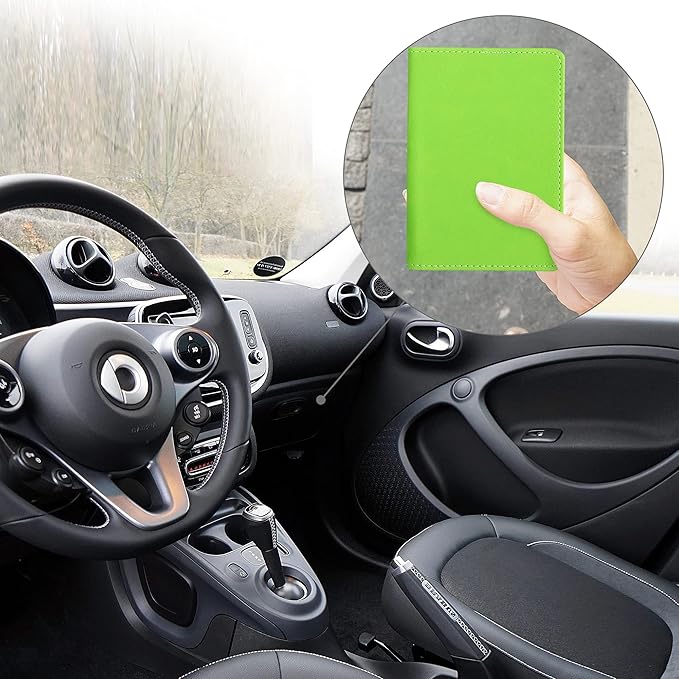 kwmobile Registration and Insurance Holder - Car Document Holder for Vehicle Documents and Cards - PU Leather - Black