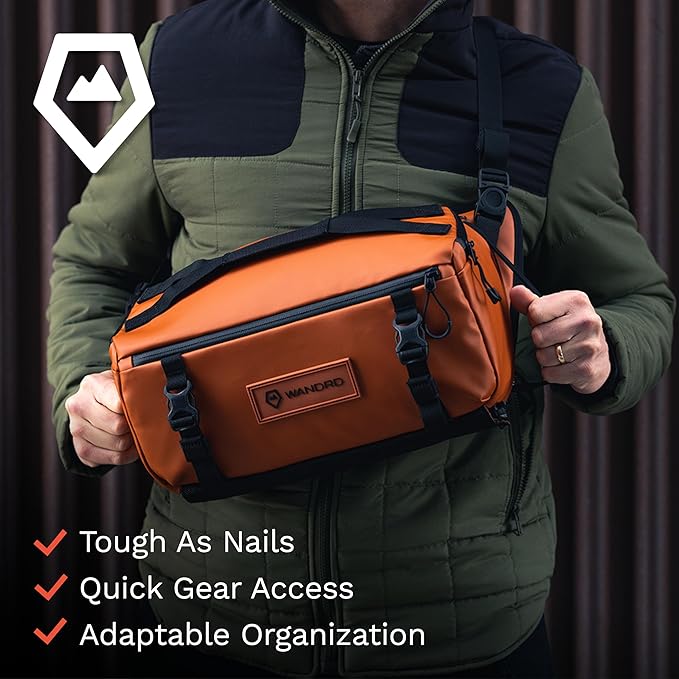 WANDRD ROGUE V1 9L Sling: Compact Camera Sling and Crossbody Bag with Fast Access, 3-Way Carry– Lightweight Everyday Bag Great for Travel, Photography, and Daily Use (Sedona Orange)