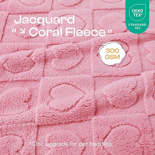Luciphia Small Dog Blanket Washable Pet Bed Cover Soft Fluffy Puppy Blanket with Premium Fleece 300GSM Cozy Calming Cat Blankets for Indoor Cats Pink 30x20 inch