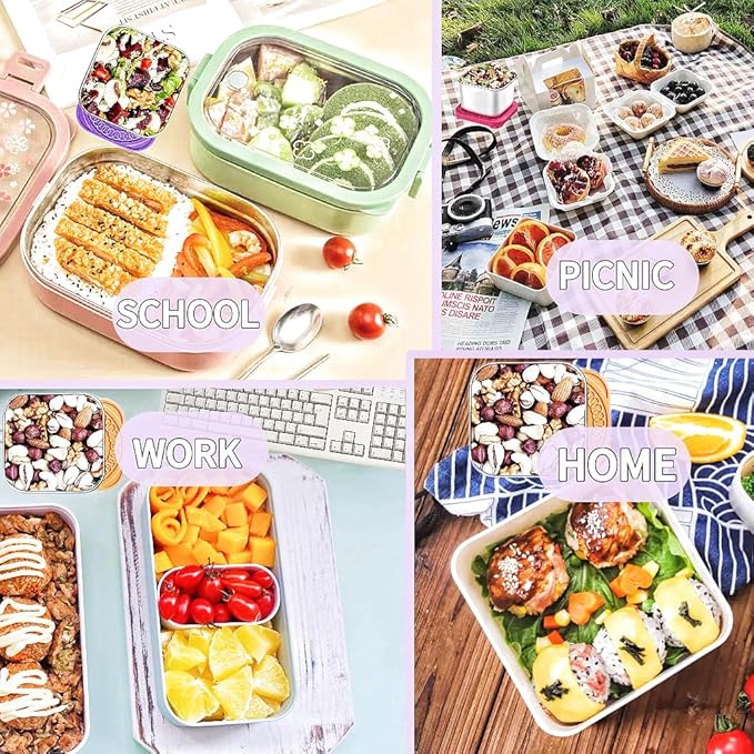 HTEVW 6Pack 6oz Stainless Steel Snack Containers for Kids, Easy Open Leak Proof Metal Toddler Snack Containers with Silicone Lids, Stackable Metal Toddler Lunch Box for School-U.S.Design Patent