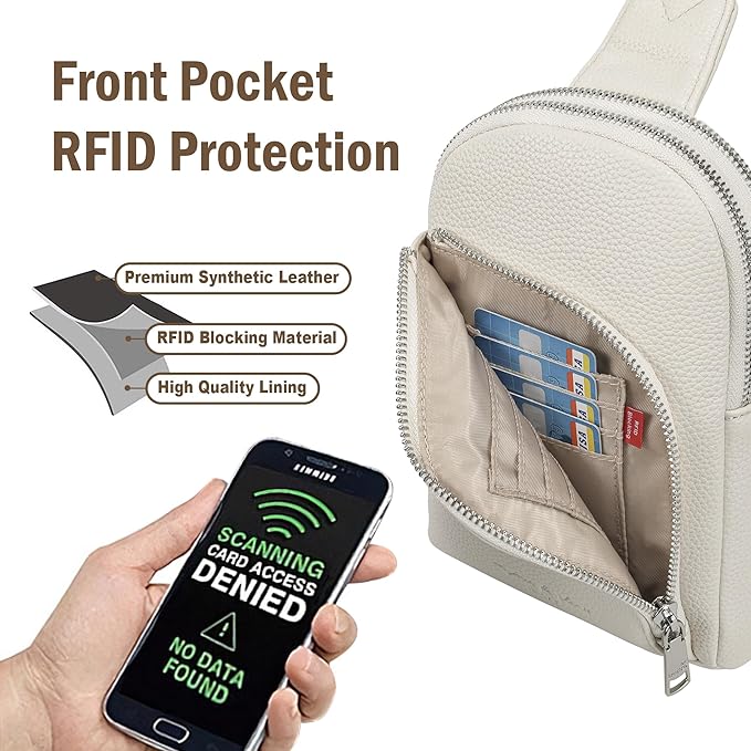 INICAT RFID Blocking Sling Bag Anti Theft Crossbody Bags Women Valentine's Day Gifts Travel Purses Vegan Leather