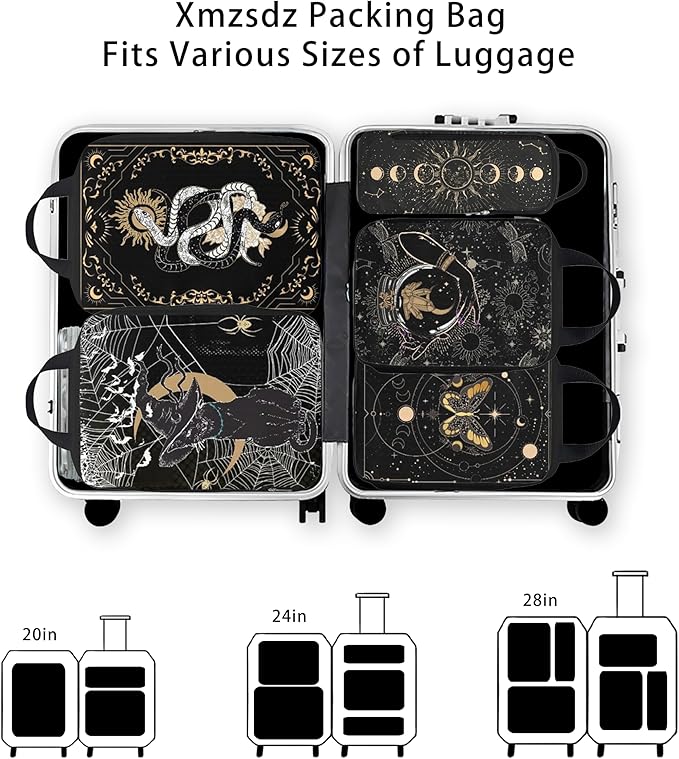 8 Pcs Compression Packing Cubes for Travel, Lightweight Waterproof Luggage Organizer Bags Set, Washable Packaging Cubes for Women Backpack Carry-On Suitcases