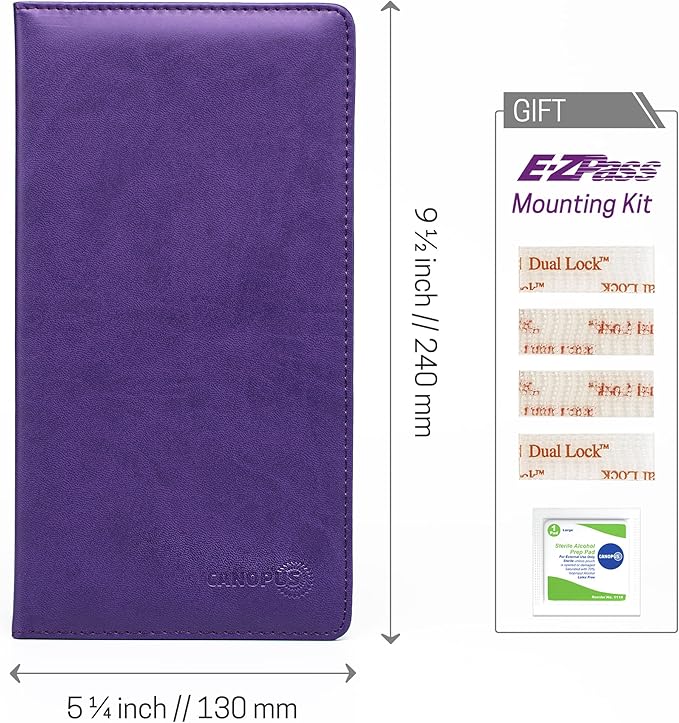 CANOPUS Car Registration and Insurance Holder, PU Leather Card Holder, Vehicle Glove Box Organizer for Auto, SUV, Truck, Purple