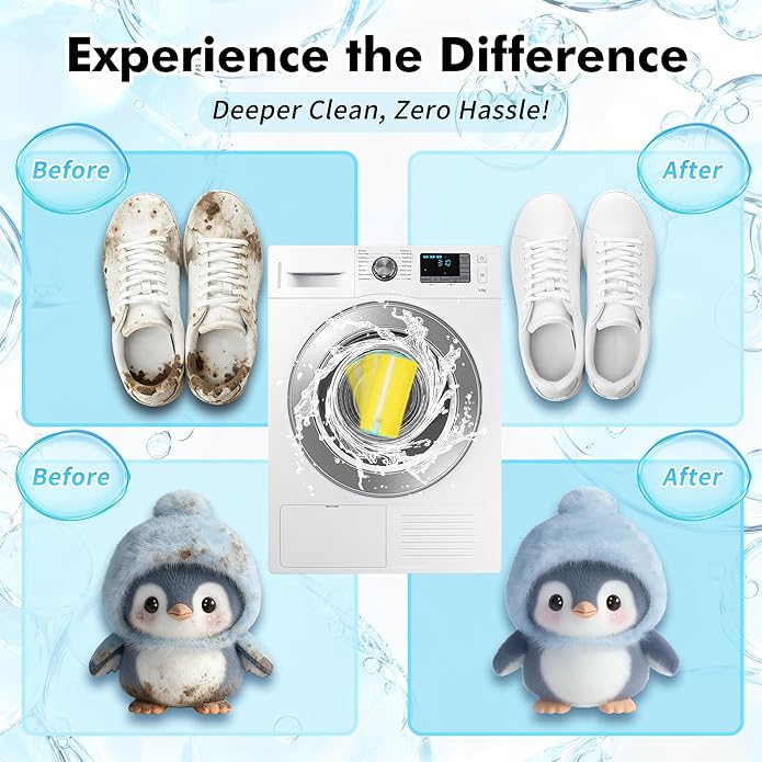 (2-Pack) Shoe Washing Machine Bag with 4 Shoe Trees, Sneaker Laundry Bags for Washer & Dryer, 360° Protective Mesh Shoe Cleaning Bag with Self-Locking Zipper and Safely Wash Shoes in Washing Machine.