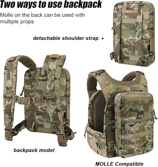 PETAC GEAR Tactical Molle Hydration Pack for 1.5L - Lightweight Water Reservoir Bag for Molle Vest Backpack, for Hiking, Hunting