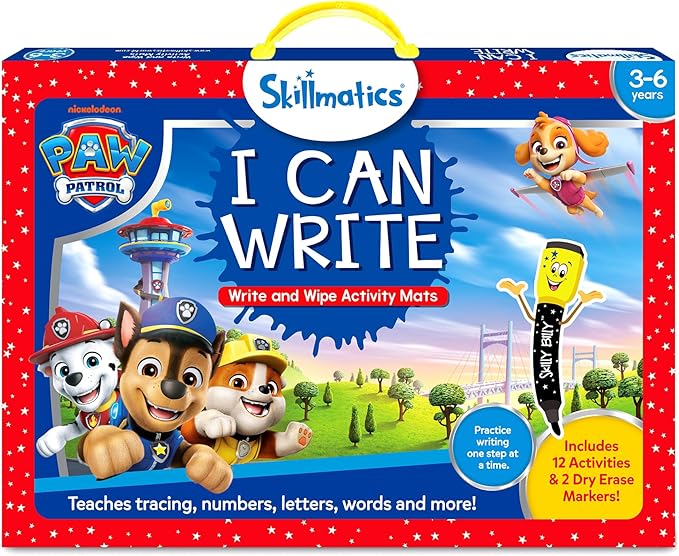 Skillmatics I Can Write PAW Patrol - Reusable Preschool Learning Activities, Educational Toy and Game, Back to School Supplies, Gifts for Students, Kids, Toddlers Ages 3, 4, 5, 6
