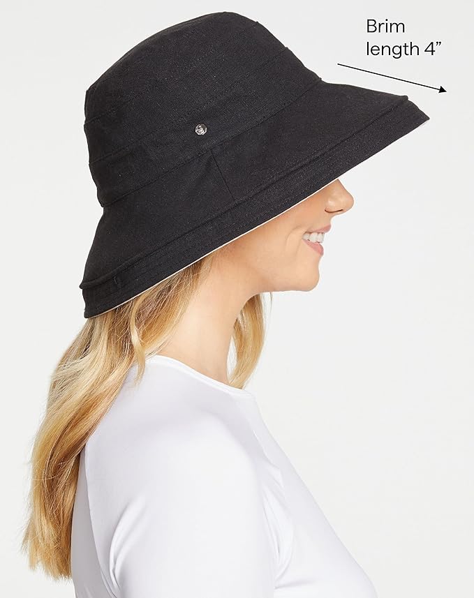 Solbari Women's Holiday Sun Hat UPF 50+ Packable UV Sun Protection Hat with Full Coverage Brim, Reversible, Adjustable Fit