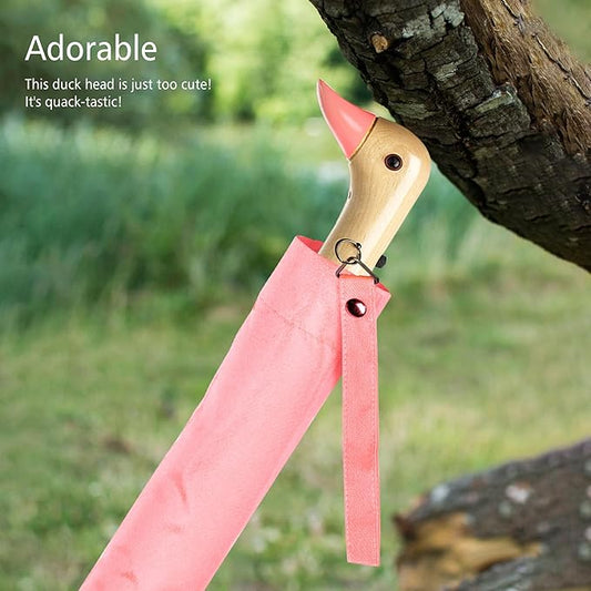 Duck Umbrella - Compact Travel Umbrella with a Cute Duck Head Handle for Women