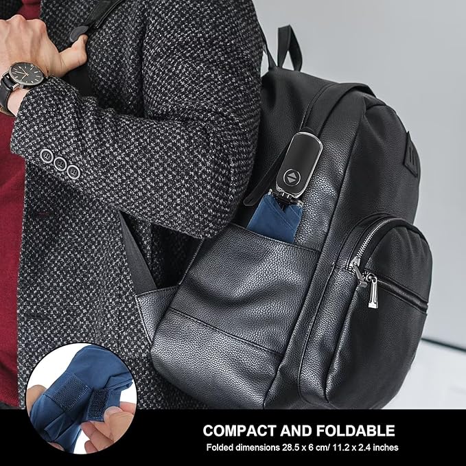 LEAGERA Compact Travel Umbrella for Purse - Flat Handle, Waterproof for Light Rain