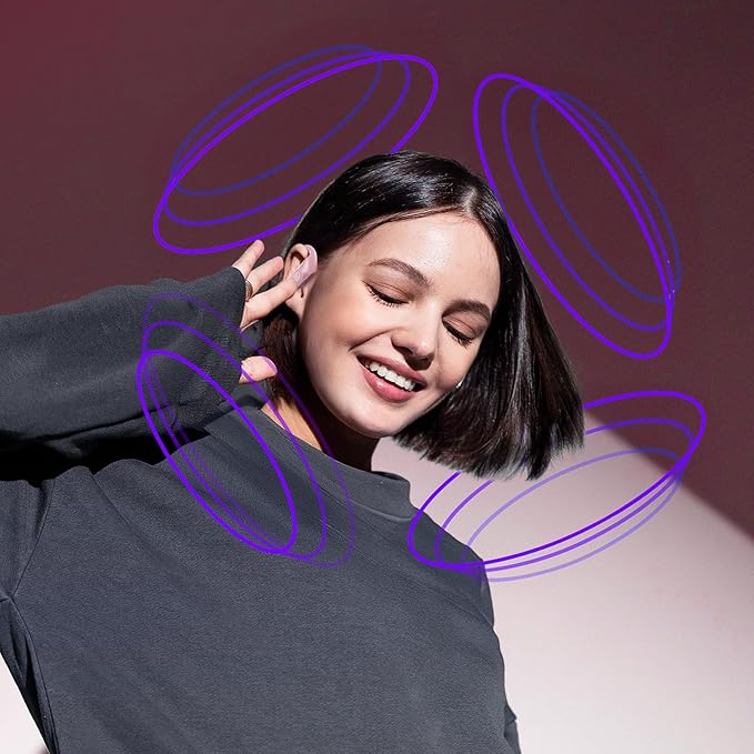 occiam ANC Noise Cancelling Ear Buds Wireless Earbuds Bluetooth Headphones 96Hrs Playback LED Display Over-Ear Waterproof Earphones with Earhooks Mics Clear Call for Sport Running Workout Pink