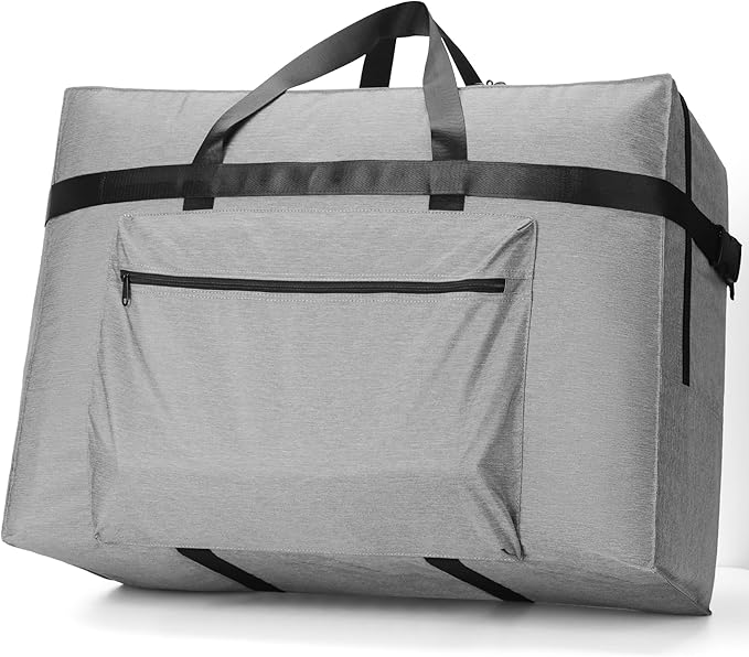 SUNUP Large Duffle Bag for Travel, 80L Foldable Travel Duffel Bag for Men Women, Waterproof Carry On Overnight Weekender Moving Storage Bags, Grey