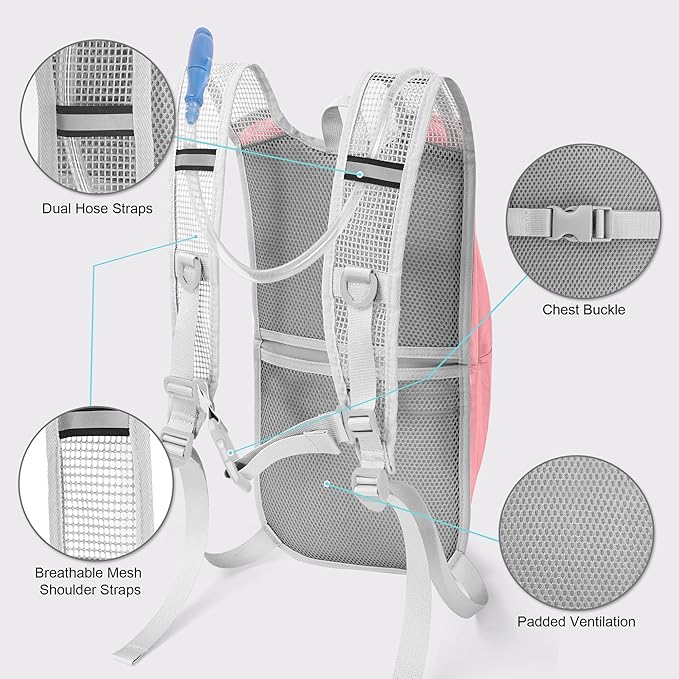 Hydration Backpack - Lightweight Water Backpack with 2L Water Bladder Bag, Running Hydration Vest Backpack for Men Women, Hydration Pack for Hiking, Cycling, Climbing MIYCOO