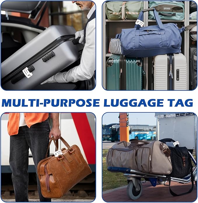 1000 Pcs Paper Hotel Luggage ID Tags with Transfer Tape On Back Luggage Tags Bulk Black Baggage Claim Check Tags Serial Numbering Claim Ticket Baggage Identification for Suitcase Motel Bag Storage